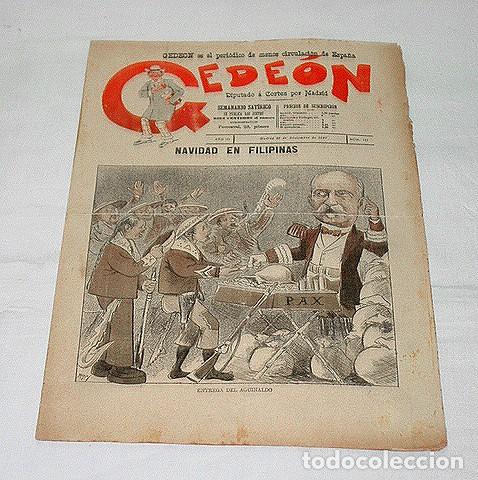 Collection Magazines and Newspapers: GEDE&Oacute;N N&ordm; 111-1897-DIBUJO MOYA-SILENO-HUMOR SAT&Iacute;RICO POL&Iacute;TICA-SEMANARIO-REVISTA-PERIODICO-CARICATURA
