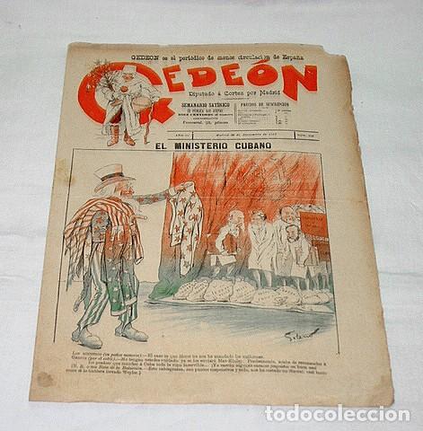 Coleccionismo de Revistas y Peri&oacute;dicos: GEDE&Oacute;N N&ordm; 112-1897-DIBUJO MOYA-SILENO-HUMOR SAT&Iacute;RICO POL&Iacute;TICA-SEMANARIO-REVISTA-PERIODICO-CARICATURA