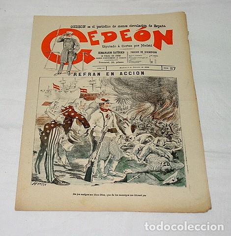 Collection Magazines and Newspapers: GEDE&Oacute;N N&ordm; 117-1898-DIBUJO MOYA-SILENO-HUMOR SAT&Iacute;RICO POL&Iacute;TICA-SEMANARIO-REVISTA-PERIODICO-CARICATURA