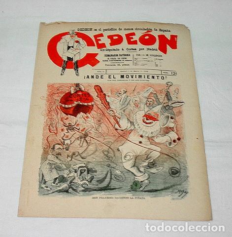 Collection Magazines and Newspapers: GEDE&Oacute;N N&ordm; 121-1898-DIBUJO MOYA-SILENO-HUMOR SAT&Iacute;RICO POL&Iacute;TICA-SEMANARIO-REVISTA-PERIODICO-CARICATURA