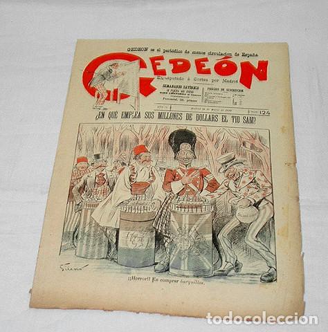 Collection Magazines and Newspapers: GEDE&Oacute;N N&ordm; 124-1898-DIBUJO MOYA-SILENO-HUMOR SAT&Iacute;RICO POL&Iacute;TICA-SEMANARIO-REVISTA-PERIODICO-CARICATURA