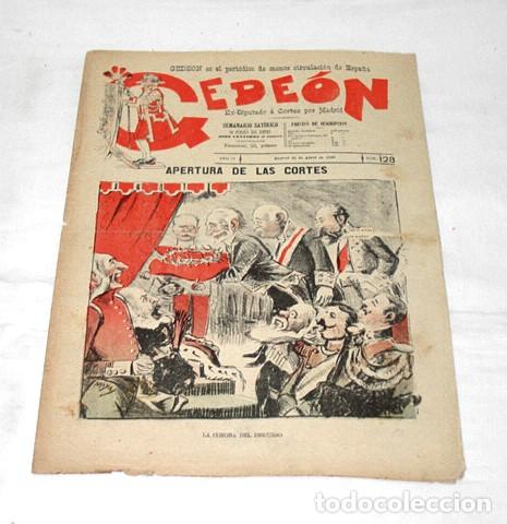 Coleccionismo de Revistas y Peri&oacute;dicos: GEDE&Oacute;N N&ordm; 128-1898-DIBUJO MOYA-SILENO-HUMOR SAT&Iacute;RICO POL&Iacute;TICA-SEMANARIO-REVISTA-PERIODICO-CARICATURA