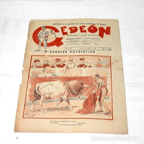 Collection Magazines and Newspapers: GEDE&Oacute;N N&ordm; 131-1898-DIBUJO MOYA-SILENO-HUMOR SAT&Iacute;RICO POL&Iacute;TICA-SEMANARIO-REVISTA-PERIODICO-CARICATURA