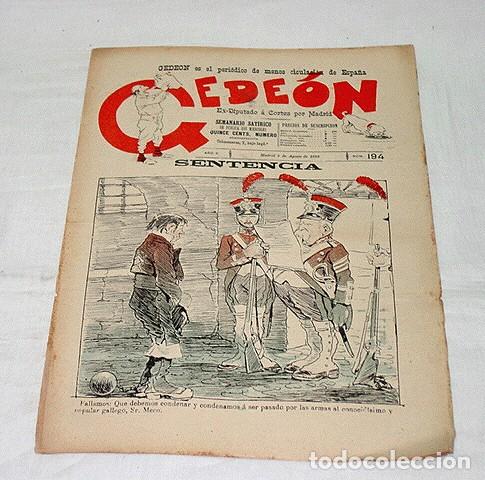 Collection Magazines and Newspapers: GEDE&Oacute;N N&ordm; 194-1899-DIBUJO MOYA-SILENO-HUMOR SAT&Iacute;RICO POL&Iacute;TICA-SEMANARIO-REVISTA-PERIODICO-CARICATURA