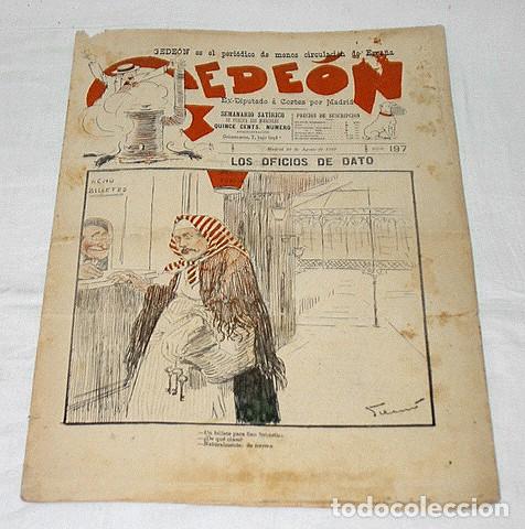 Collection Magazines and Newspapers: GEDE&Oacute;N N&ordm; 197-1899-DIBUJO MOYA-SILENO-HUMOR SAT&Iacute;RICO POL&Iacute;TICA-SEMANARIO-REVISTA-PERIODICO-CARICATURA