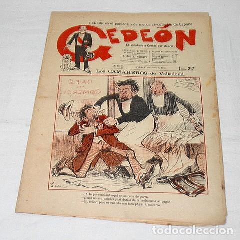 Colecionismo de Revistas e Jornais: GEDE&Oacute;N N&ordm; 217-1900-DIBUJO MOYA-SILENO-HUMOR SAT&Iacute;RICO POL&Iacute;TICA-SEMANARIO-REVISTA-PERIODICO-CARICATURA