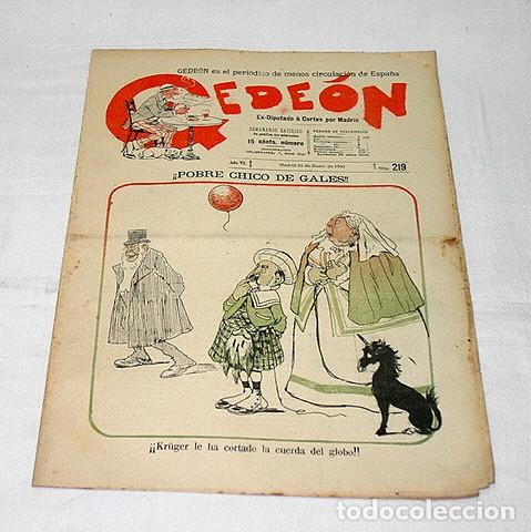 Collection Magazines and Newspapers: GEDE&Oacute;N N&ordm; 219-1900-DIBUJO MOYA-SILENO-HUMOR SAT&Iacute;RICO POL&Iacute;TICA-SEMANARIO-REVISTA-PERIODICO-CARICATURA