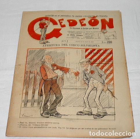 Collection Magazines and Newspapers: GEDE&Oacute;N N&ordm; 230-1900-DIBUJO MOYA-SILENO-HUMOR SAT&Iacute;RICO POL&Iacute;TICA-SEMANARIO-REVISTA-PERIODICO-CARICATURA