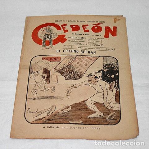 Sammeln von Zeitschriften und Zeitungen: GEDE&Oacute;N N&ordm; 245-1900-DIBUJO MOYA-SILENO-HUMOR SAT&Iacute;RICO POL&Iacute;TICA-SEMANARIO-REVISTA-PERIODICO-CARICATURA