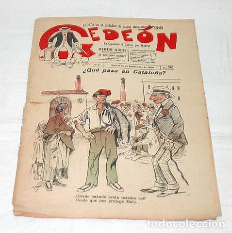 Sammeln von Zeitschriften und Zeitungen: GEDE&Oacute;N N&ordm; 251-1900-DIBUJO MOYA-SILENO-HUMOR SAT&Iacute;RICO POL&Iacute;TICA-SEMANARIO-REVISTA-PERIODICO-CARICATURA