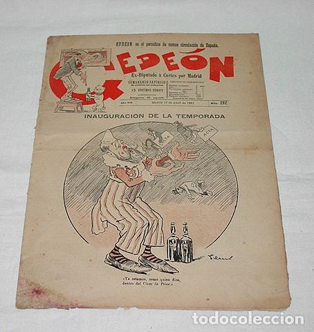 Collezionismo di Riviste e Giornali: GEDE&Oacute;N N&ordm; 282-1901-DIBUJO MOYA-SILENO-HUMOR SAT&Iacute;RICO POL&Iacute;TICA-SEMANARIO-REVISTA-PERIODICO-CARICATURA