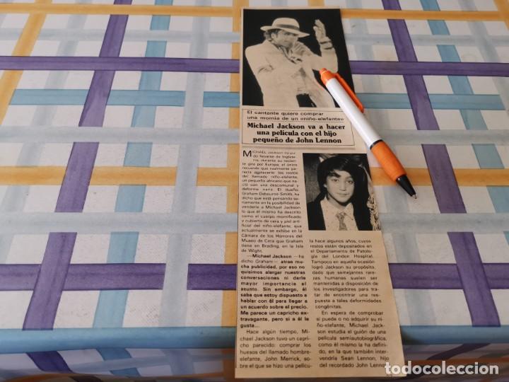 Coleccionismo de Revistas y Peri&oacute;dicos: MICHAEL JACKSON HAR&Aacute; UNA PEL&Iacute;CULA CON EL HIJO DE JOHN LENON RECORTE REVISTA 1988