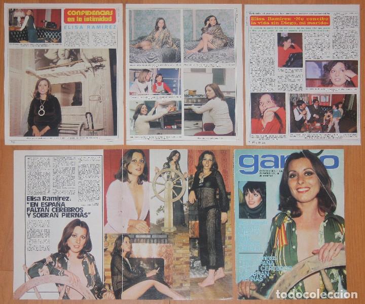 Coleccionismo de revistas y peri&oacute;dicos: ELISA RAMIREZ lote prensa 1970s spain clippings fotos sexy revista actriz cine