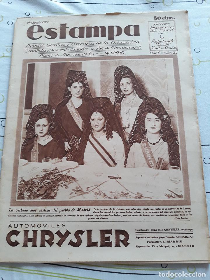 Coleccionismo de Revistas y Peri&oacute;dicos: ESTAMPA. 84. (20-08-1929) - Hurdes - playa del Ebro - El Tribunal de la Rota - Julio Garc&iacute;a Palme&ntilde;o