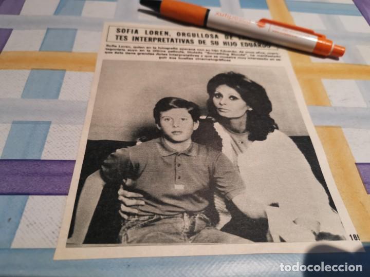 Coleccionismo de Revistas y Peri&oacute;dicos: SOF&Iacute;A LOREN Y SU HIJO EDUARDO RECORTE REVISTA 1984