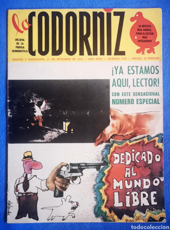 Coleccionismo de Revistas y Peri&oacute;dicos: LA CODORNIZ - 21 09 1975 - N. 1735