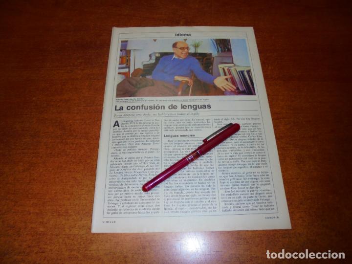 Coleccionismo de Revistas y Peri&oacute;dicos: CLIPPING 1981: ANTONIO TOVAR, PREMIO GOETHE. ENTREVISTA --- PUBLICIDAD REX - MEN&Eacute;N - SHEAFFER