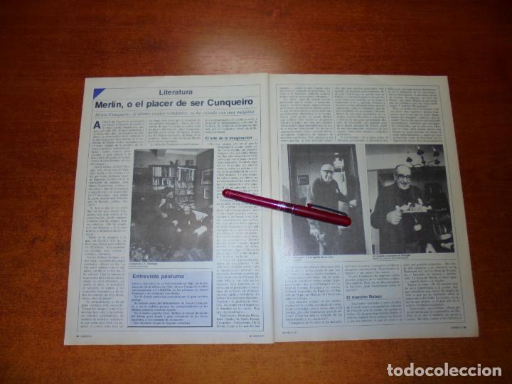 Coleccionismo de Revistas y Peri&oacute;dicos: CLIPPING 1981: &Aacute;LVARO CUNQUEIRO, ENTREVISTA P&Oacute;STUMA - PIKOLIN FIRMA CON EUROPA MUEBLES.