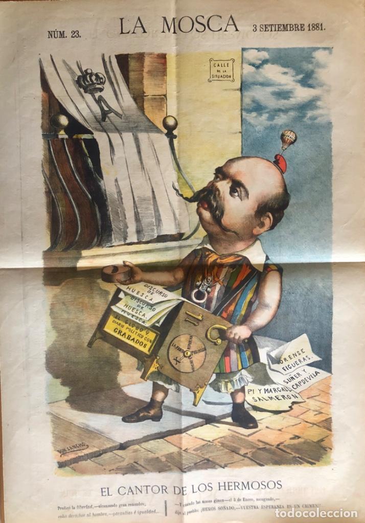 Collection Magazines and Newspapers: LA MOSCA- PERIODICO POLITICO JOCO SERIO- LITOGRAFIA COLOR- A&Ntilde;O I N&ordm; 23 1881