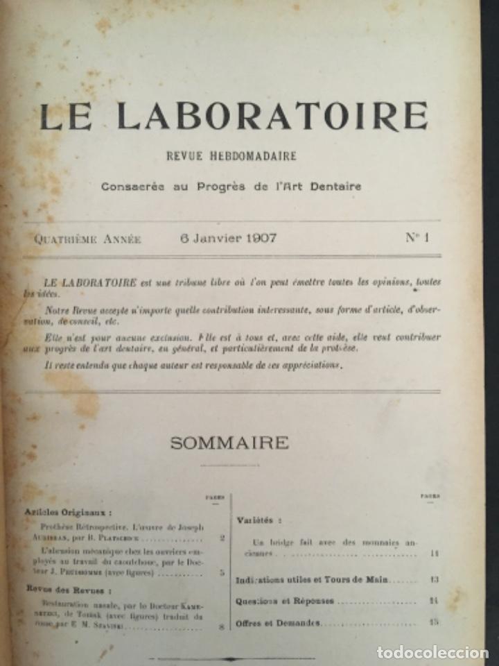 Coleccionismo de revistas y peri&oacute;dicos: 52 REVUE HEBDOMADAIRE LE LABORATOIRE, 1907, REVISTA ODONTOLOGICA, DENTISTA