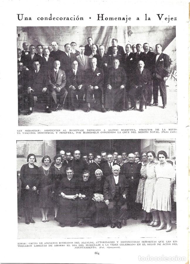 Collection Magazines and Newspapers: 1930 HOJA REVISTA EIBAR AYUNTAMIENTO HOMENAJE A LA VEJEZ ANCIANOS, ALCALDE, AUTORIDADES Y SE&Ntilde;ORITAS