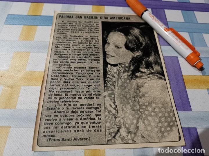 Coleccionismo de Revistas y Peri&oacute;dicos: PALOMA SAN BASILIO GIRA AMERICANA RECORTE REVISTA 1976