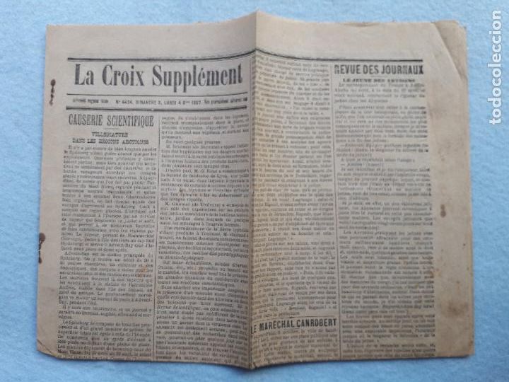Coleccionismo de Revistas y Peri&oacute;dicos: La Croix Suppl&eacute;ment. Dimanche 3, Lundi 4, 8bre A&ntilde;o 1897.