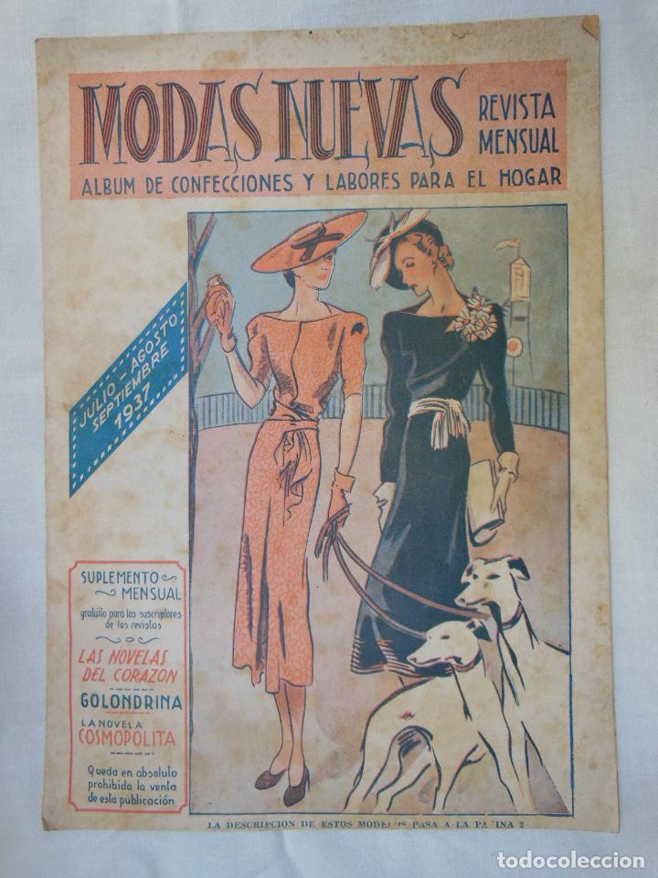 Colecionismo de Revistas e Jornais: MODAS NUEVAS. Revista Mensual, &Aacute;lbum de Confecciones y Labores para el Hogar. 1937