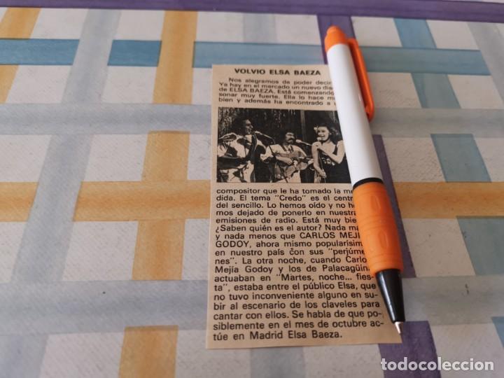 Collection Magazines and Newspapers: ELSA BAEZA RECORTE REVISTA 1977 POSIBLE RECOGIDA EN MALLORCA