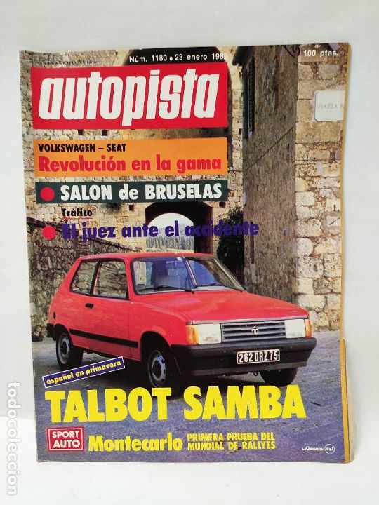 Coleccionismo de revistas y peri&oacute;dicos: AUTOPISTA N&deg; 1180 (ENERO 1982). TALBOT SAMBA, MUNDIAL DE RALLYES: MONTECARLO, SAL&Oacute;N DE BRUSELAS,.