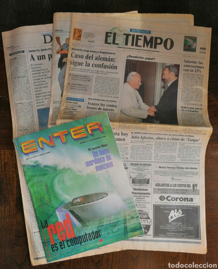 Coleccionismo de Revistas y Peri&oacute;dicos: EL TIEMPO. SANTA FE DE BOGOTA. COLOMBIA.1996. FIDEL CASTRO VISITA AL PAPA JUAN PABLO II