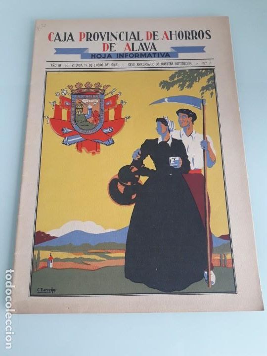Coleccionismo de Revistas y Peri&oacute;dicos: CAJA DE AHORROS PROVINCIAL DE &Aacute;LAVA - XXVII ANIVERSARIO - N.&ordm; 7 - A&Ntilde;O III - VITORIA 1945