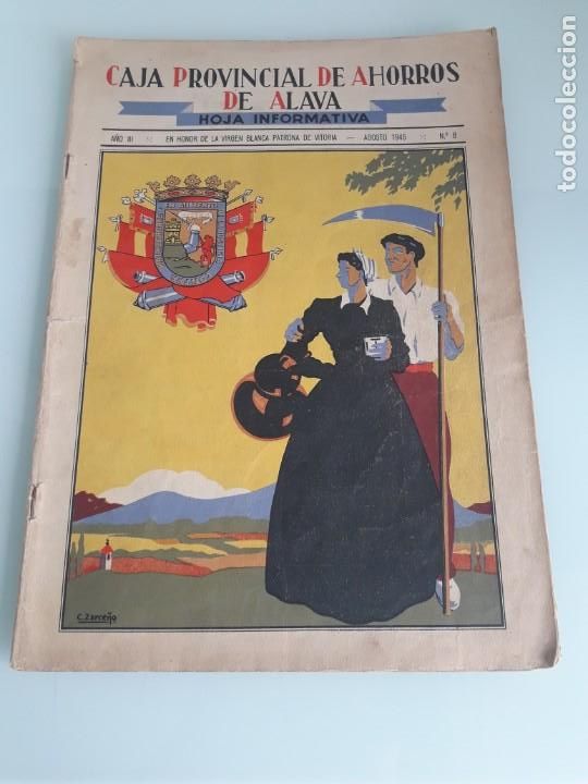 Coleccionismo de Revistas y Peri&oacute;dicos: CAJA PROVINCIAL DE AHORROS DE &Aacute;LAVA - EXTRA VIRGEN BLANCA N.&ordm; 8 - VITORIA, AGOSTO 1945 - A&Ntilde;O III