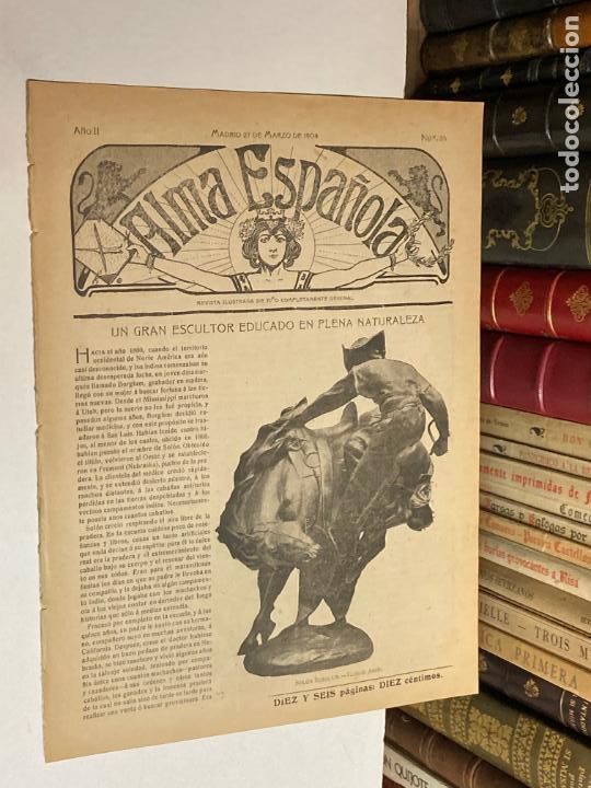 Coleccionismo de revistas y peri&oacute;dicos: A&Ntilde;O 1904 - REVISTA ALMA ESPA&Ntilde;OLA A&Ntilde;O I N&Uacute;MERO 20 - LITERATURA GENERACI&Oacute;N DEL 98 - ESCULTOR BORGLUM