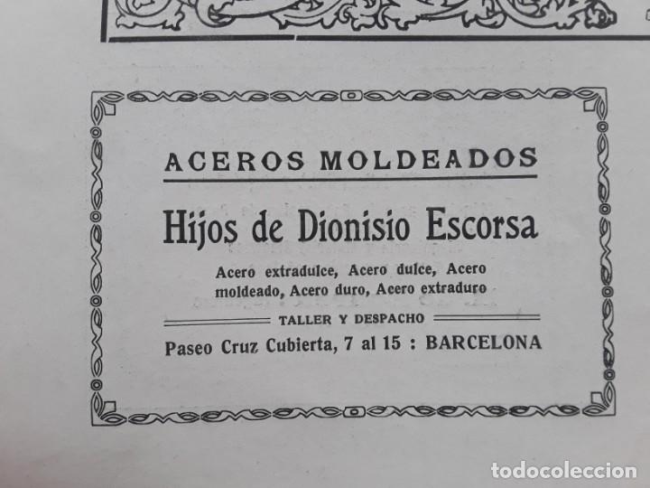 Colecionismo de Revistas e Jornais: ACEROS MOLDEADOS DE HIJOS DE DIONISIO ESCORSA BARCELONA HOJA A&Ntilde;O 1920