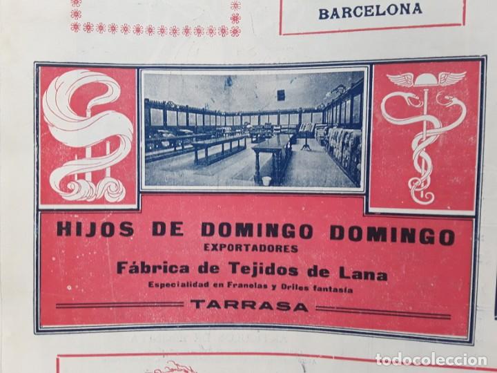Collezionismo di Riviste e Giornali: FABRICA DE TEJIDOS DE LANA HIJOS DE DOMINGO DOMINGO FRANELAS / DRILES TARRASA TERRASSA HOJA A&Ntilde;O 1920