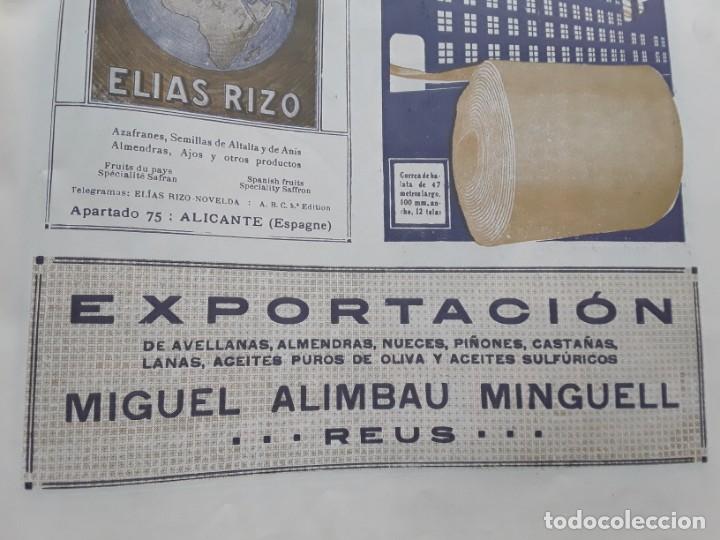 Collezionismo di Riviste e Giornali: EXPORTACION MIGUEL ALIMBAU MINGUELL REUS AVELLANAS ACEITES OLIVA SULFURICOS PI&Ntilde;ONES HOJA A&Ntilde;O 1920
