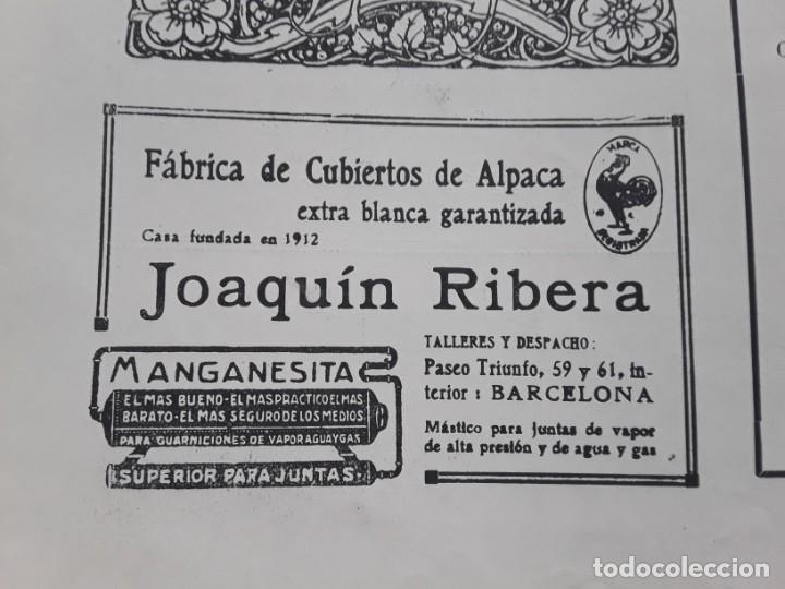 Colecionismo de Revistas e Jornais: FABRICA DE CUBIERTOS DE ALPACA JOAQUIN RIBERA MANGANESITA BARCELONA HOJA A&Ntilde;O 1920