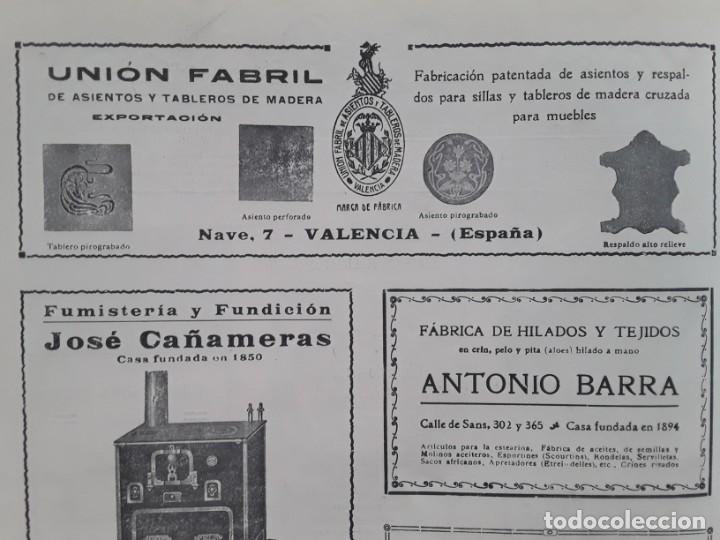 Collezionismo di Riviste e Giornali: UNION FABRIL DE ASIENTOS Y TABLEROS DE MADERA MUEBLES VALENCIA HOJA A&Ntilde;O 1920