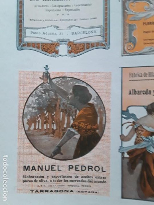 Colecionismo de Revistas e Jornais: MANUEL PEDROL ELABORACION EXPORTACION ACEITES PUROS OLIVA TARRAGONA HOJA A&Ntilde;O 1920