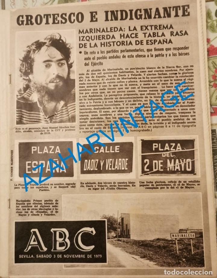 Coleccionismo de Revistas y Peri&oacute;dicos: ABC SEVILLA 3 NOVIEMBRE 1979, MARINALEDA, LA EXTREMA IZQUIERDA GANA, PTA. PERIODICO COMPLETO