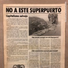Coleccionismo de Revistas y Periódicos: HERRI BATASUNA, NO A ESTE SUPERPUERTO. PERIÓDICO POSICIONÁNDOSE EN CONTRA NUEVO SUPERPUERTO