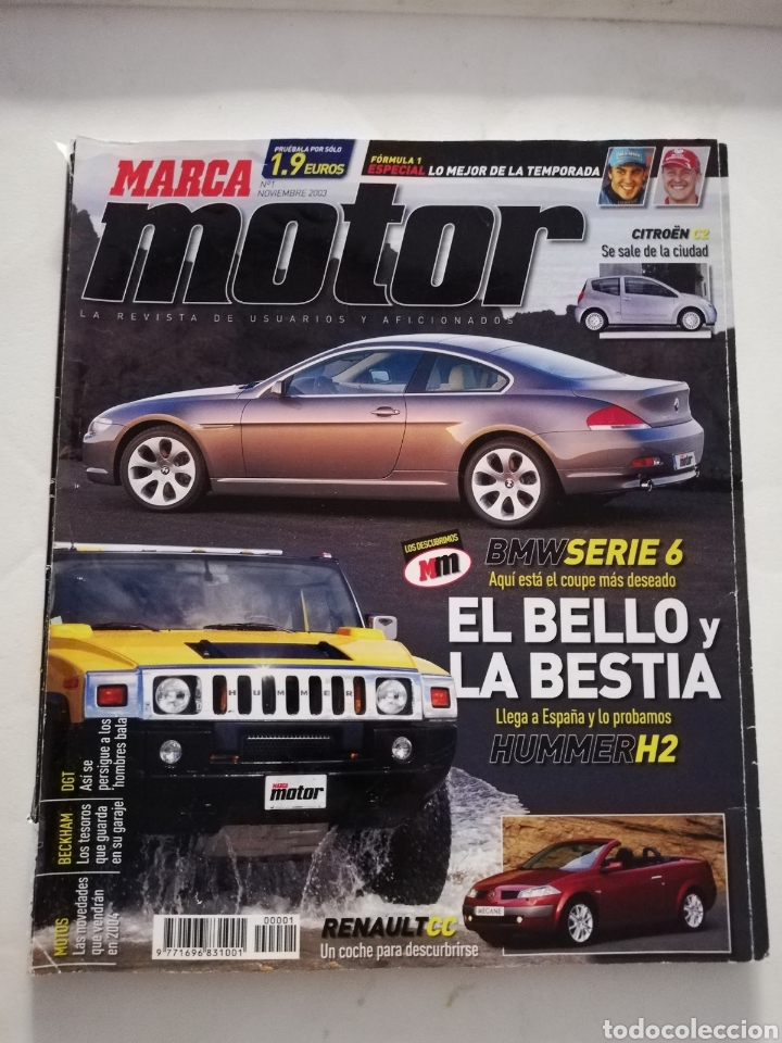 Coleccionismo de Revistas y Peri&oacute;dicos: Revista Marca Motor n&uacute;mero 1 - Noviembre 2003 - BMW serie 6 y Hummer H2