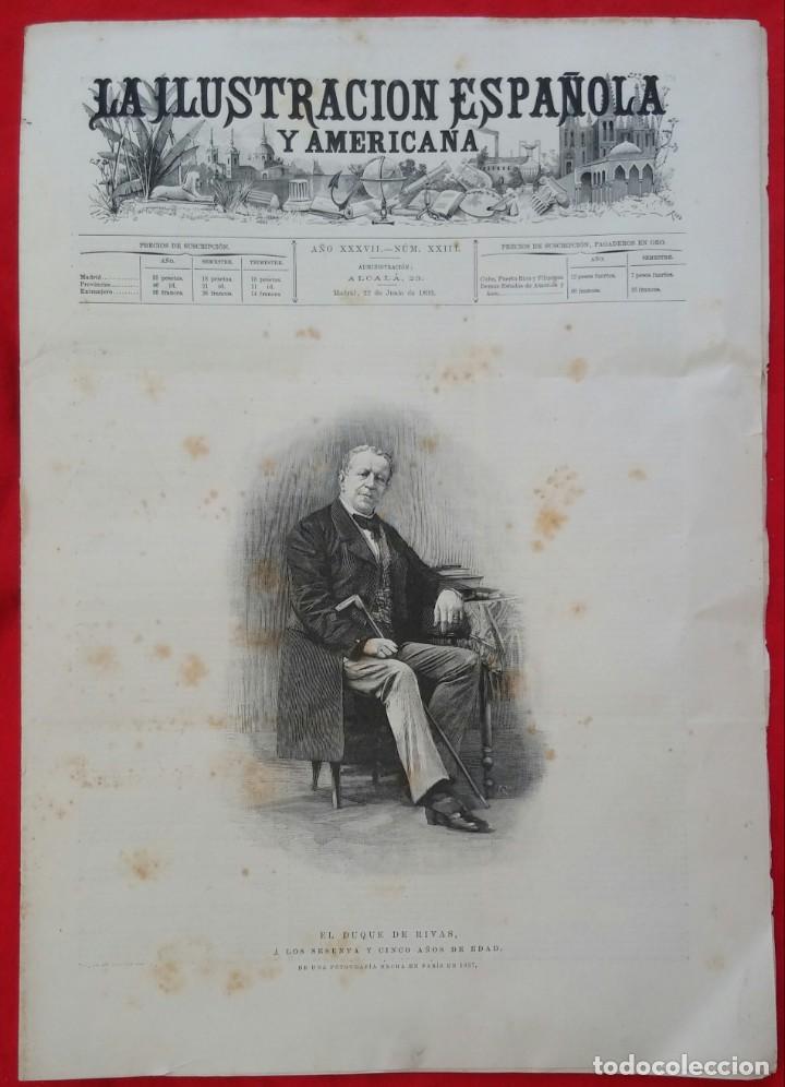 Coleccionismo de revistas y peri&oacute;dicos: ILU. ESPA&Ntilde;OLA Y AMER. - 1893 - LA HABANA - GUILLERMO II de Ale. Y Prusia - CHICAGO - MANAGUA