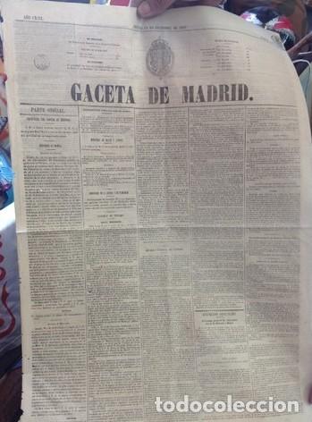 Coleccionismo de Revistas y Peri&oacute;dicos: GACETA DE MADRID. 1860 parte oficial y parte no oficial. sello de coru&ntilde;a y timbre madrid 30 reales