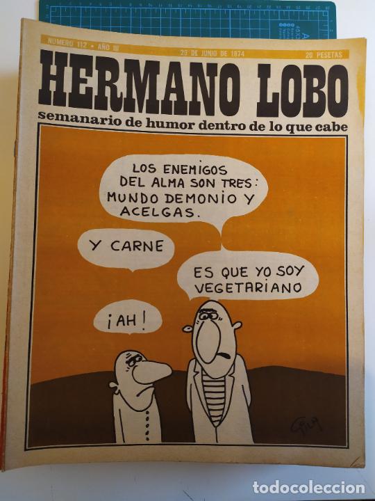 Coleccionismo de revistas y peri&oacute;dicos: REVISTA HERMANO LOBO N&ordm; 112 A&Ntilde;O 3 29 JULIO 1974. 15 PESETAS