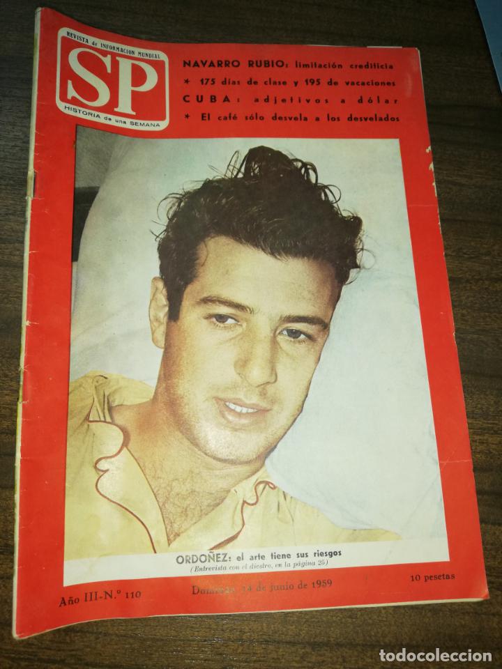 Coleccionismo de Revistas y Peri&oacute;dicos: REVISTA SP. HISTORIA DE UNA SEMANA. ORDO&Ntilde;EZ EL ARTE TIENE SUS RIESGOS. 1959. N&ordm; 110.