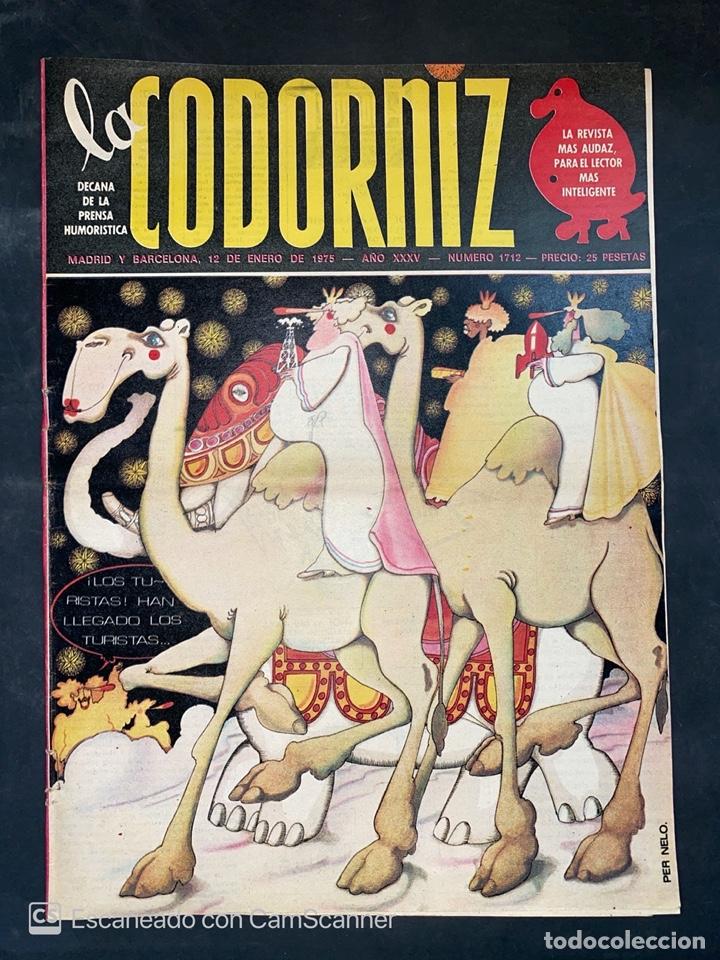 Coleccionismo de Revistas y Peri&oacute;dicos: LA CODORNIZ. PRENSA HUMORISTICA. A&Ntilde;O XXXV. NUMERO 1712. ENERO 1975. PER NELO. VER