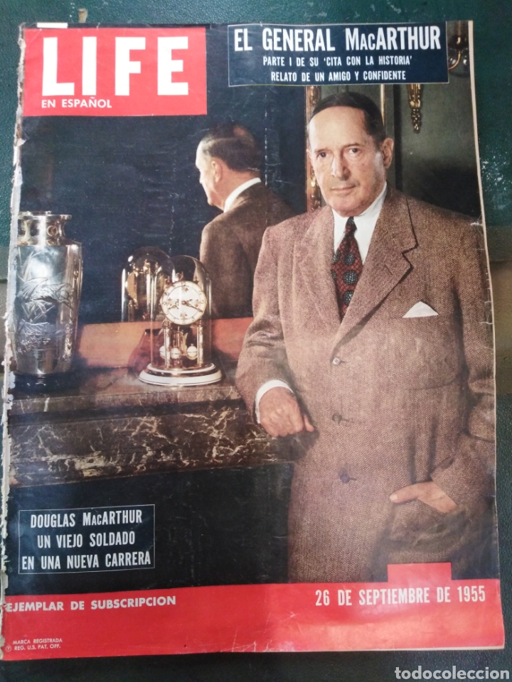 Coleccionismo de Revistas y Peri&oacute;dicos: LIFE EN ESPA&Ntilde;OL-26 SEPTIEMBRE 1955-V6-N&deg;7-EL GENERAL MACARTHUR,PUBLICIDAD,COCA-COLA,
