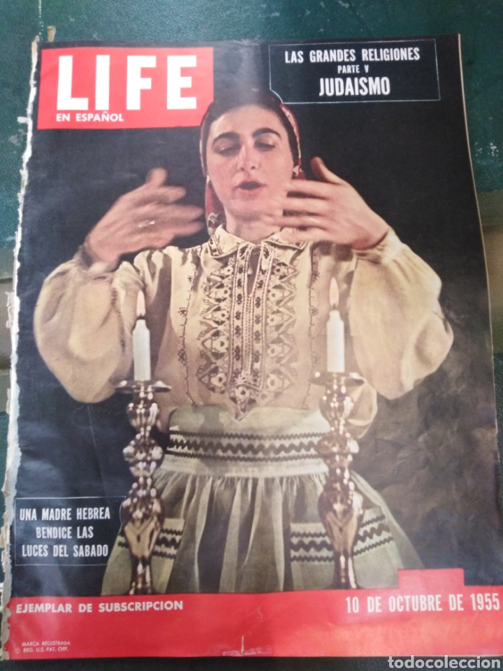 Coleccionismo de Revistas y Peri&oacute;dicos: LIFE EN ESPA&Ntilde;OL-10 OCTUBRE 1955-V6-N&deg;8-LAS GRANDES RELIGIONES JUDA&Iacute;SMO-PUBLICIDAD,COCA-COLA, COCHES